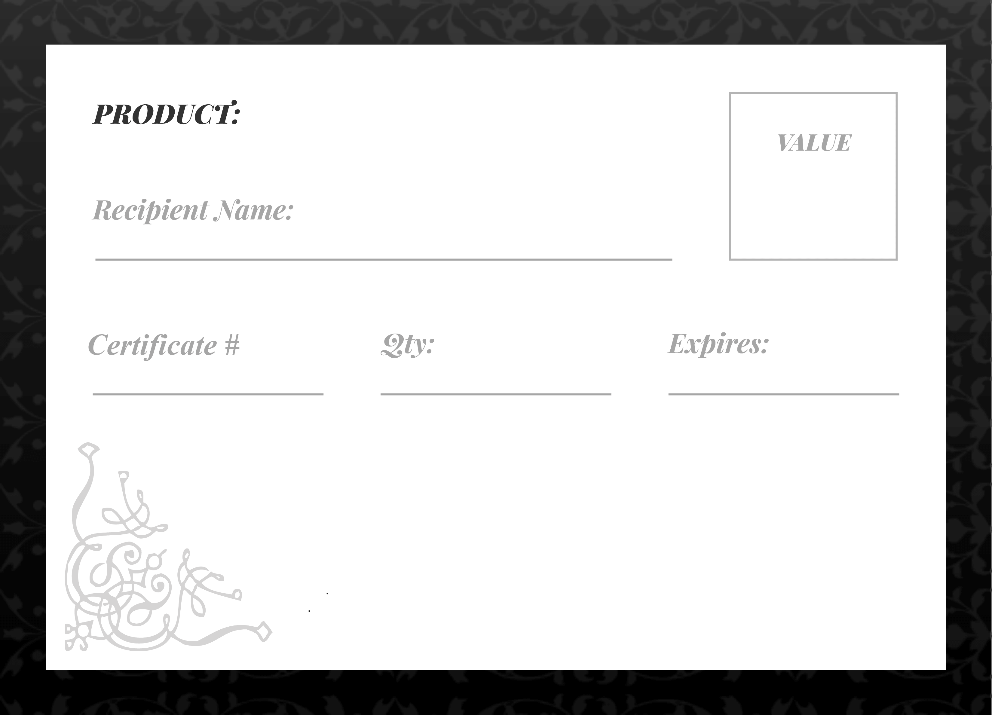 A gift certificate with a picture of a person.